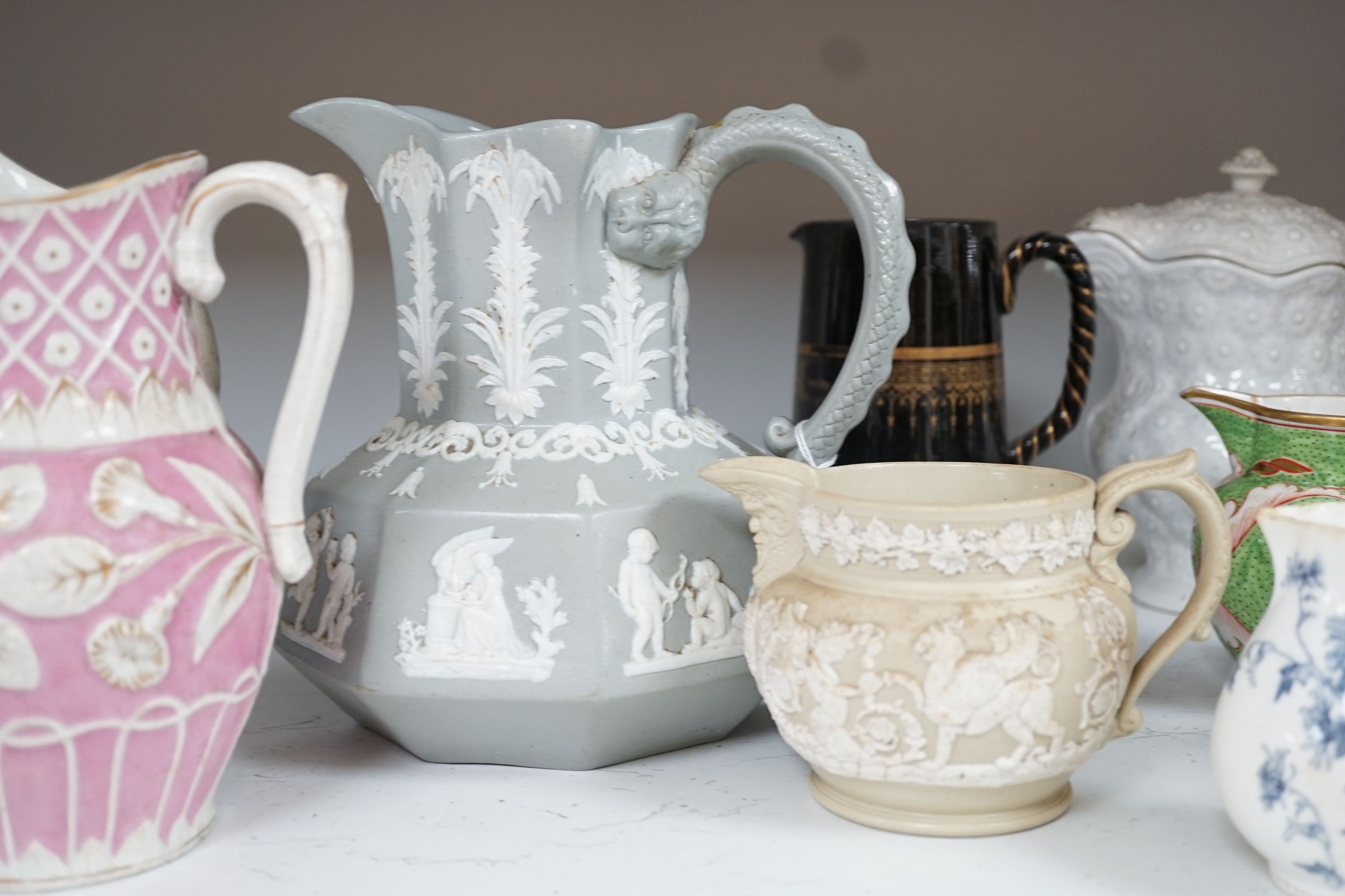 A group of 19th century pottery jugs